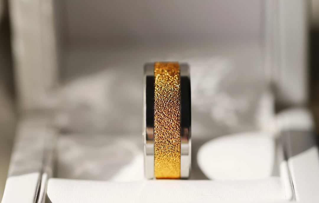 Innenring (2/3 Addon) aus 925er Silber "Herbstschnee" Gold Ausführung für auswechselbaren mood Ring