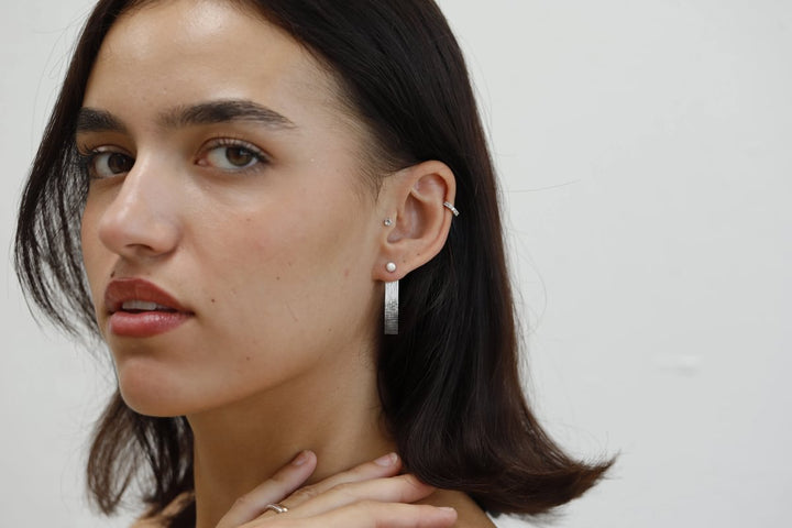 Drop "Nebel" mood in 925er Silber (auswechselbarer Ohrschmuck)