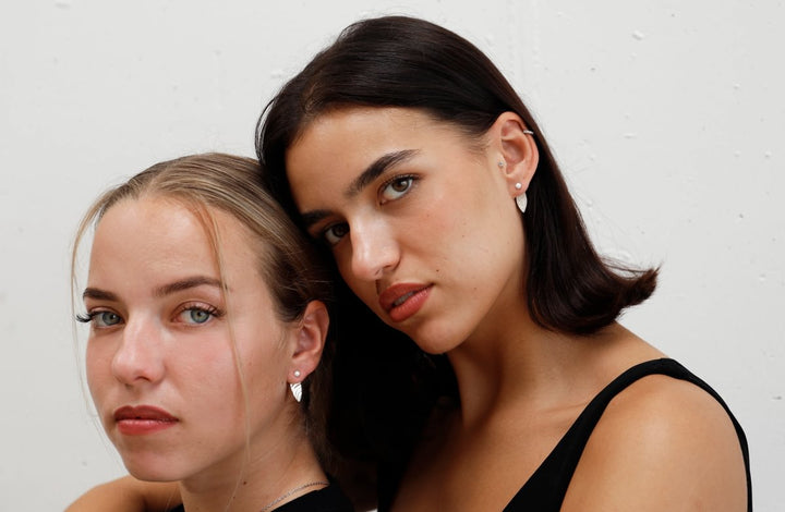 Drop "Geschuppter Opal" mood in 925er Silber (auswechselbarer Ohrschmuck)