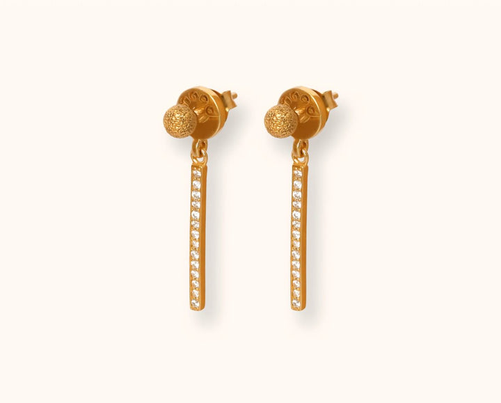 "Clip & Drop Authentic Aura gold" mood in 925 golden silver set with zircons (Interchangeable earrings)