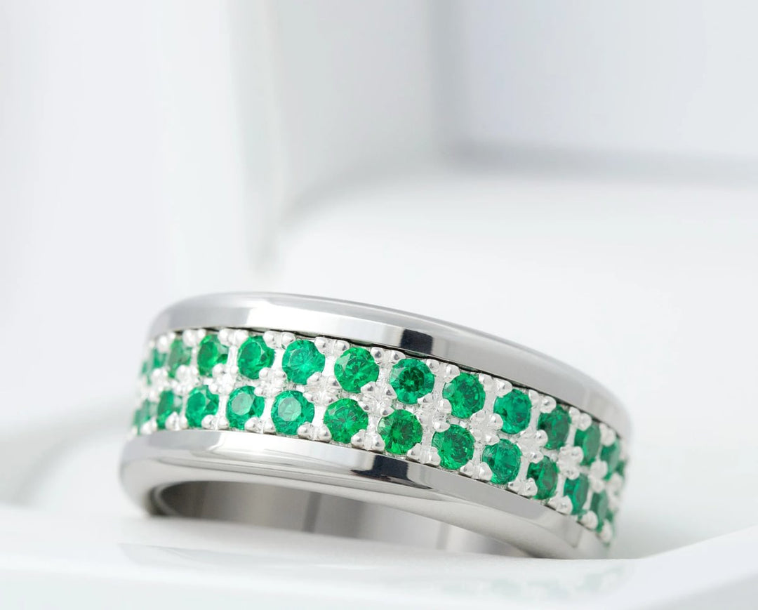 LUMINA vert émeraude - anneau interchangeable en argent 925 pour bague mood