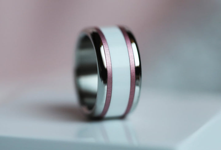 🎀 Pack de 2 minis en aluminium rose pastel,  pour bague mood interchangeable
