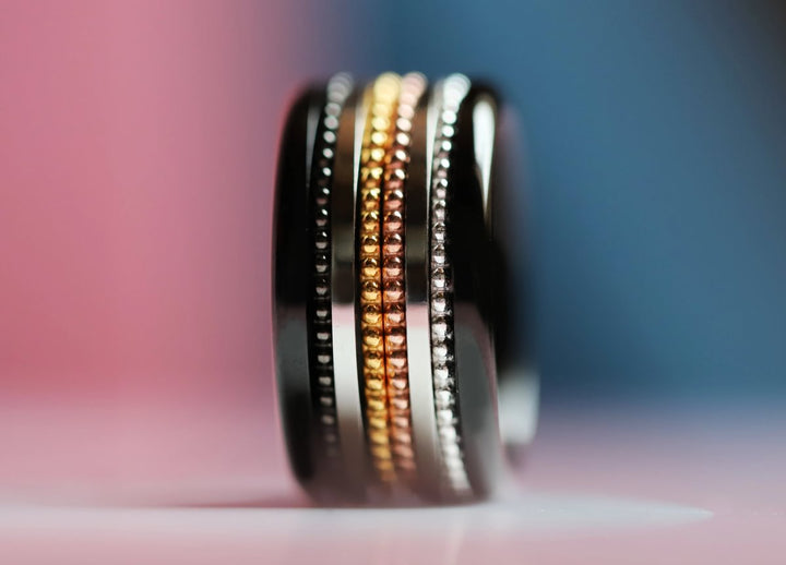 Set von 2 Mini Addons aus 925er Silber "Oasis" Farbe nach Wahl für den auswechselbaren mood Ring