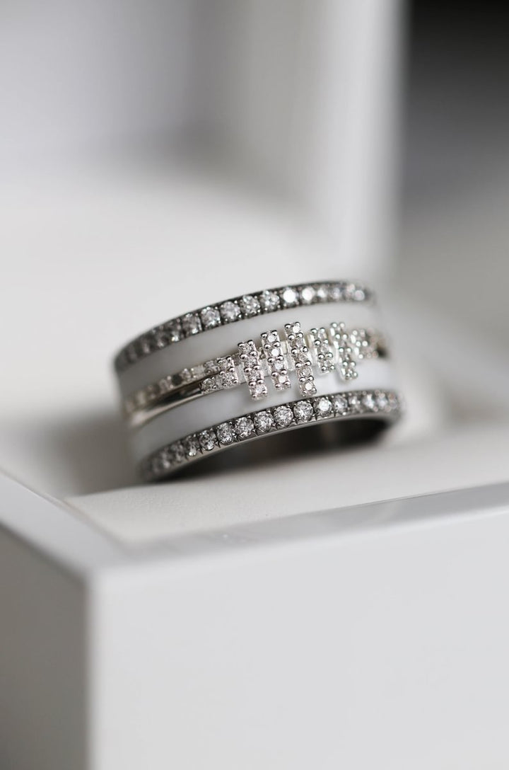 Stellera Cut  💠  Mini 3D center en argent 925 avec zircons pour bague mood interchangeable