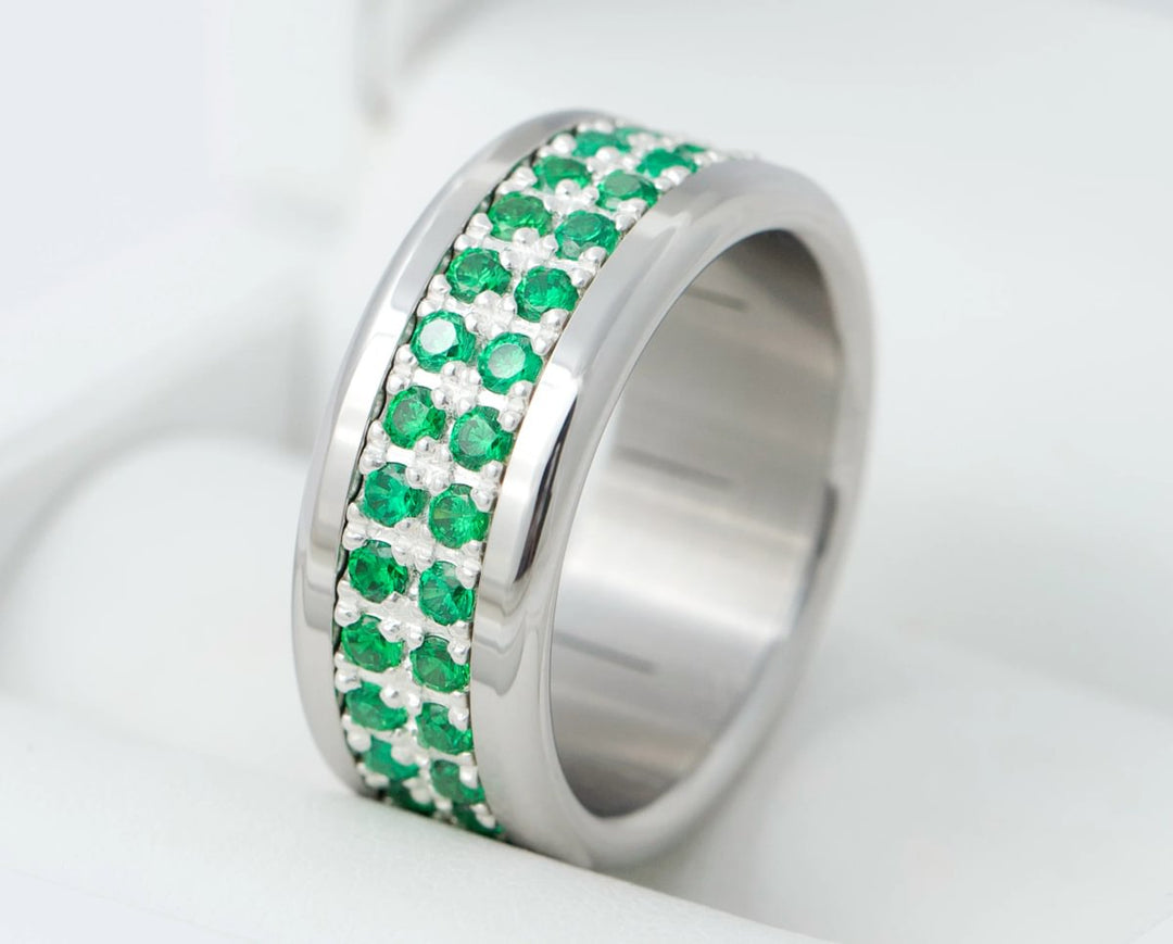 LUMINA vert émeraude - anneau interchangeable en argent 925 pour bague mood
