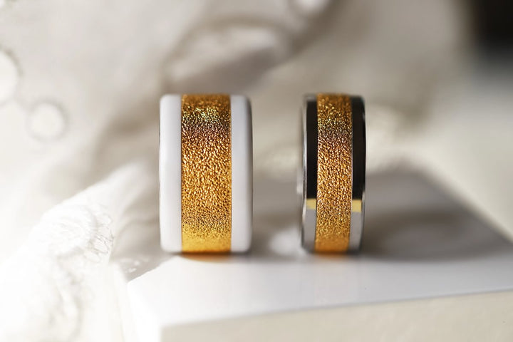 Innenring (Addon) aus 925er Silber "Herbstschnee" Gold Ausführung für auswechselbaren mood Ring