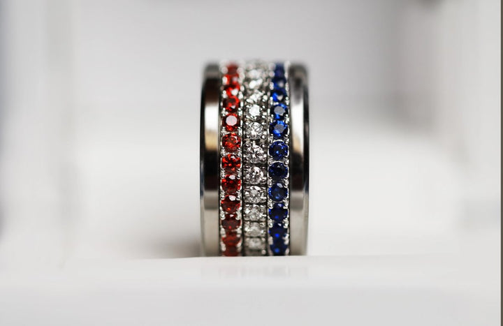 💍 Anneau (addon medium) "Aura Royal" en argent 925 serti de zircons bleus intense