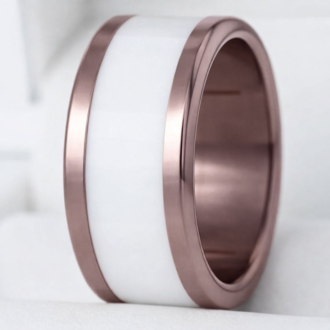 Small Altrosa eckige polierte Fassung (11MM)