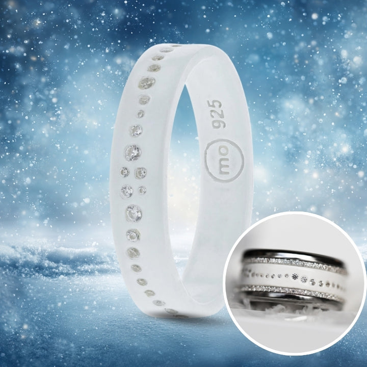 Anneau (deux tiers) "Sentier d'étoiles" serti de zircons pour bague mood interchangeable