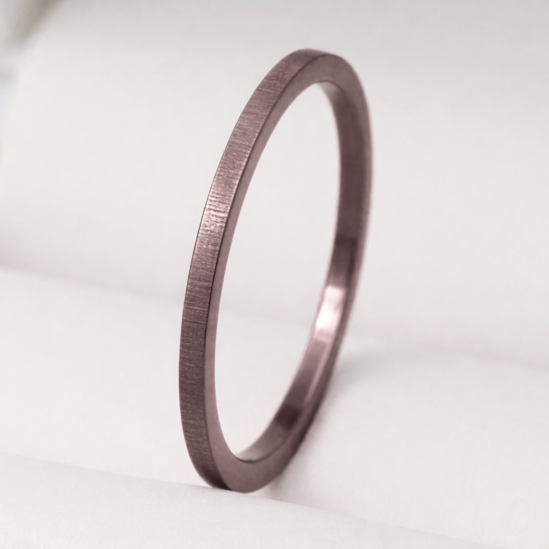Inner ring (mini addon) in old pink wrinkled steel for interchangeable mood ring