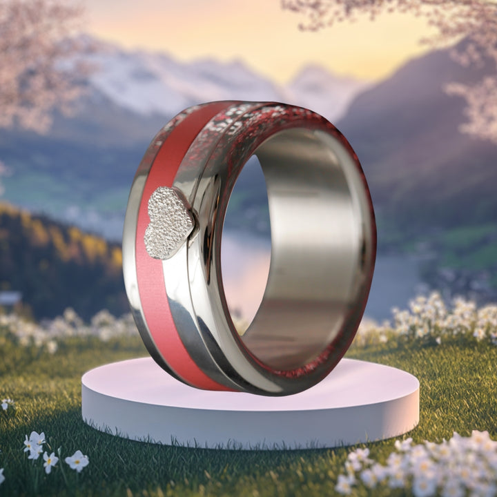 Mood ring with silver center heart – Jewelry for women