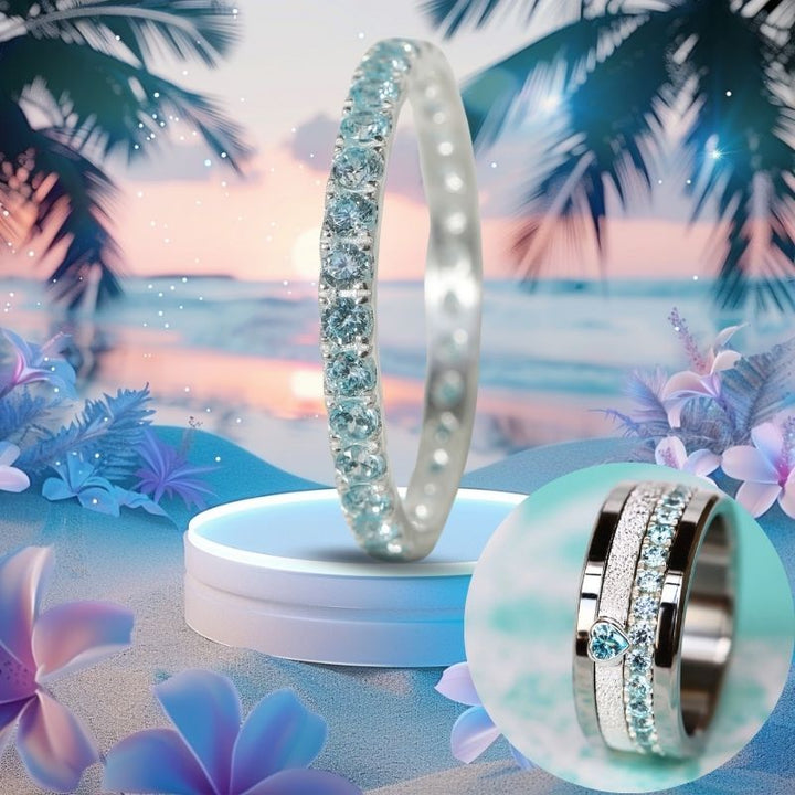 💍 Anneau (addon medium) "Aura Céleste" en argent 925 serti de zircons bleus