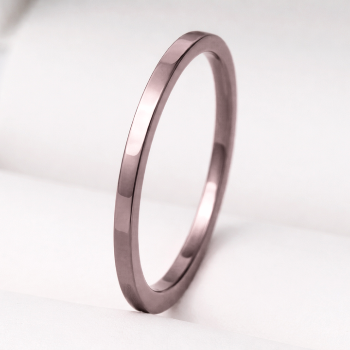 Anneau (mini) en acier poli vieux rose pour bague mood interchangeable