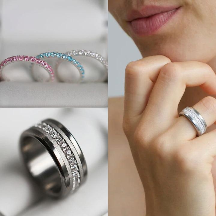 Auswechselbarer mood Ring "Sommererinnerung" aus 925er Silber und Zirkonia Steine [limitierte Auflage von 200 Stück]