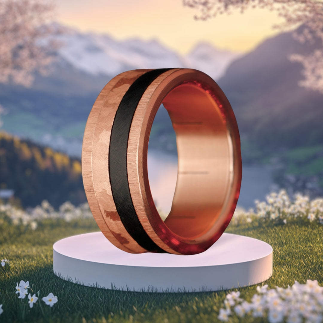 Magma mood Ring -  Edler Schmuck aus Edelstahl mit auswechelbaren Innenringen