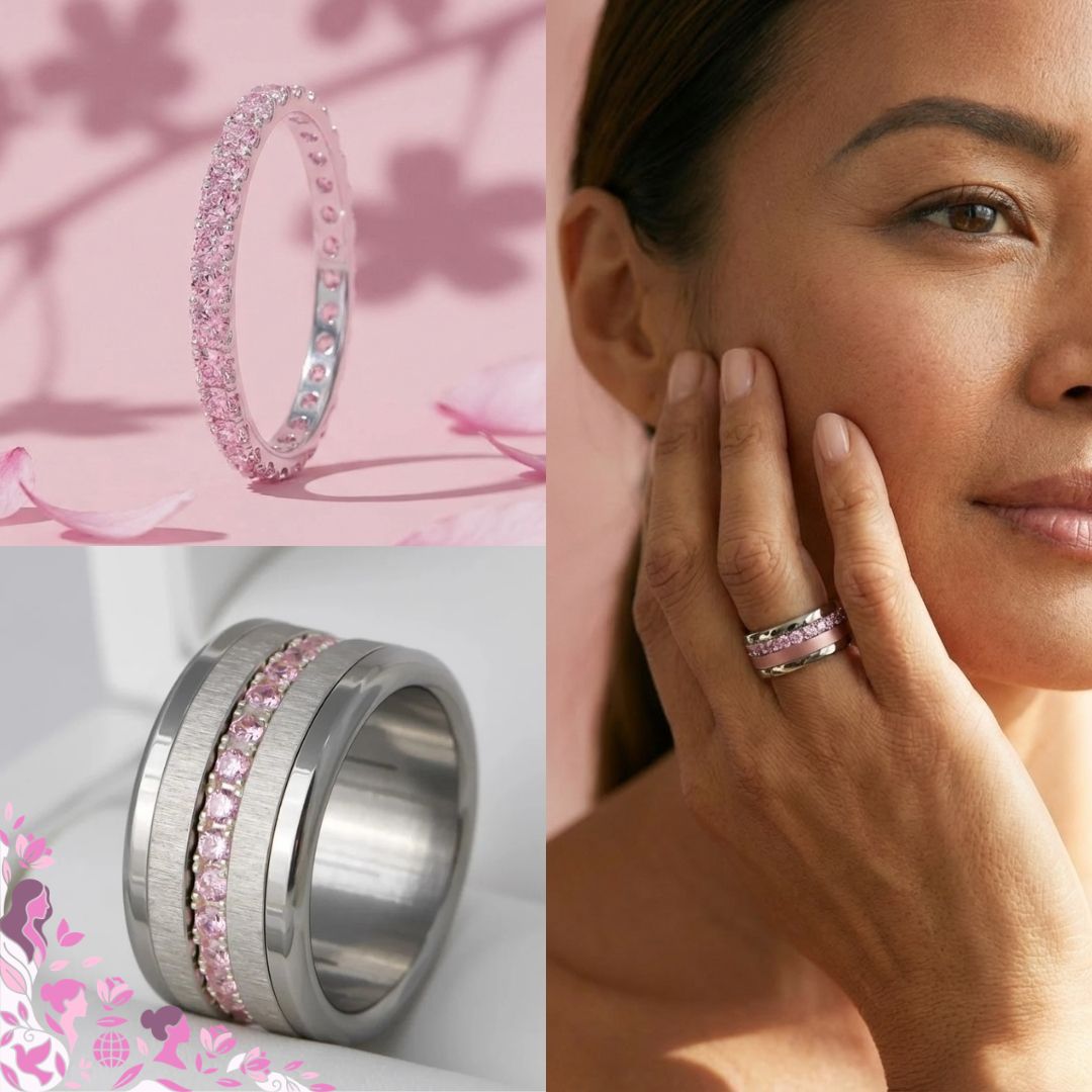 💍 Anneau (addon medium) "Aura Sakura" en argent 925 serti de zircons rose pastel