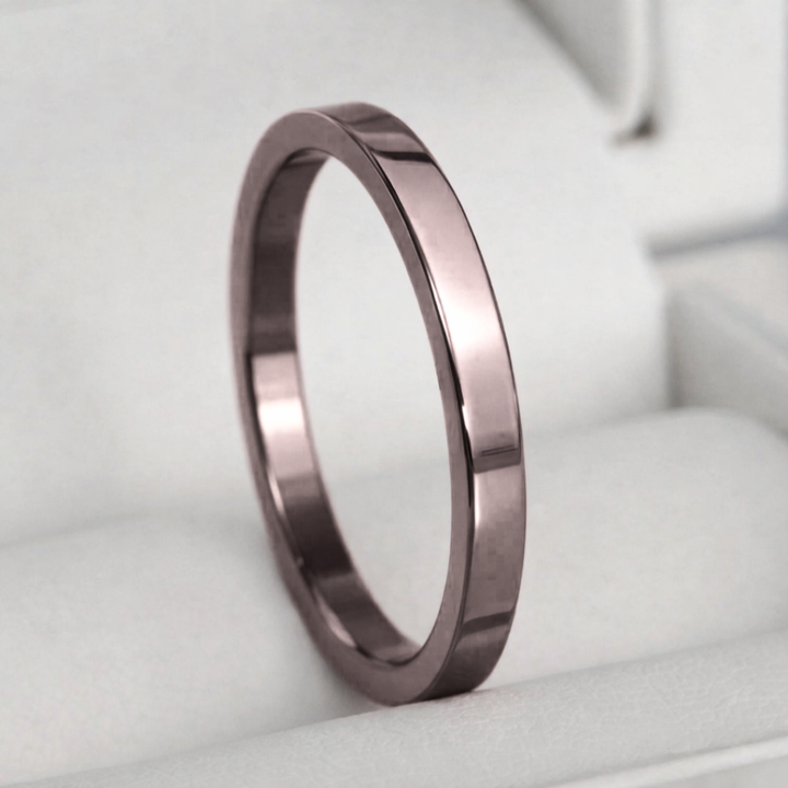 Anneau (medium) en acier poli vieux rose pour bague mood interchangeable