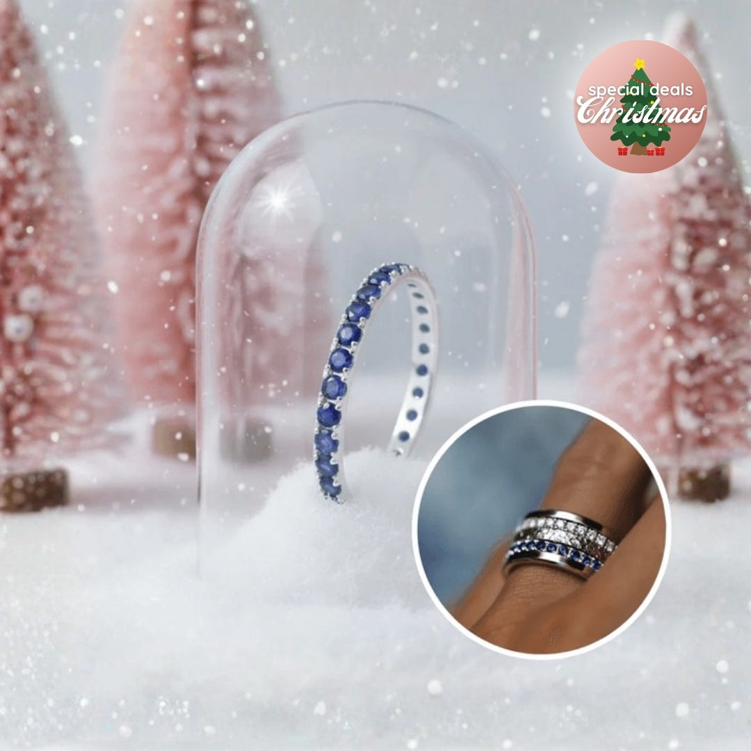 💍 Anneau (addon medium) "Aura Royal" en argent 925 serti de zircons bleus intense