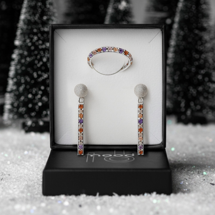 Coffret Aura d'automne (bijoux d'oreille et 1 anneau)