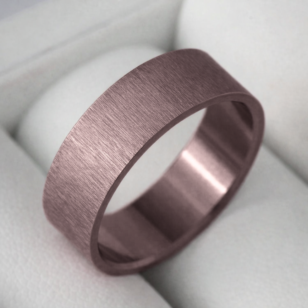 Innenring (Addon) aus Altrosa geknittertem Edelstahl für den auswechselbaren mood Ringe