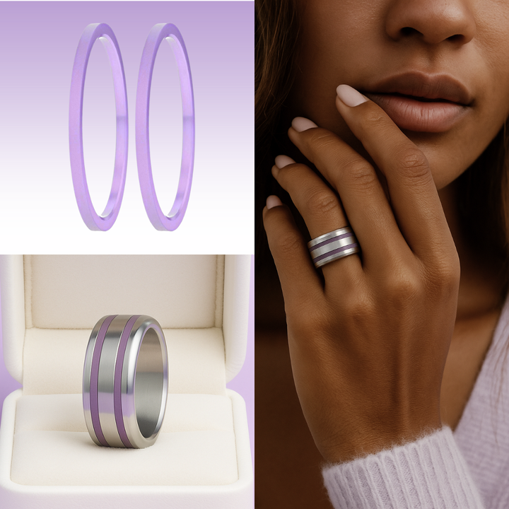 💟 Pack de 2 minis en aluminium belipastel,  pour bague mood interchangeable