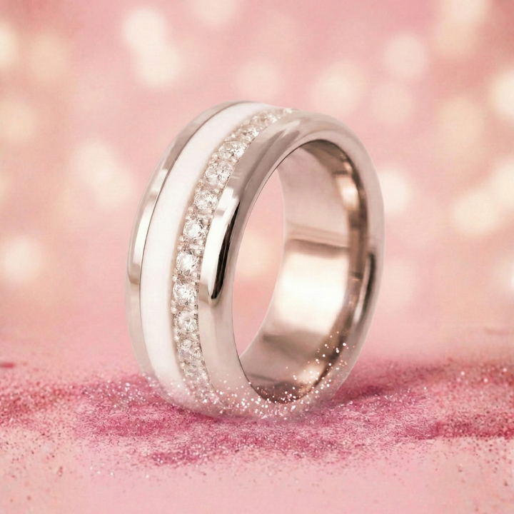 Bague mood en argent 925 et zircons "Shiny Love" avec couleur interchangeable