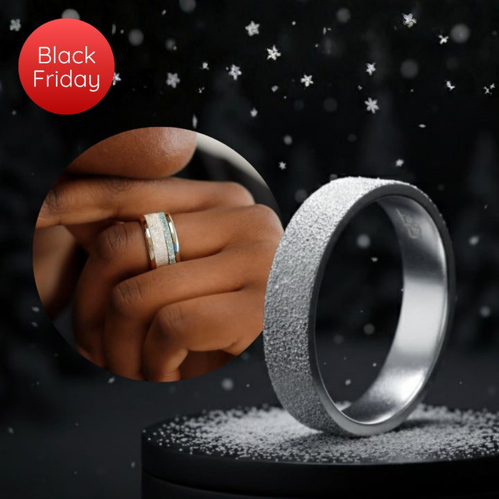 Inner ring (2/3 addon) in 925 silver "Eternal snow" for interchangeable mood ring - 20 years special