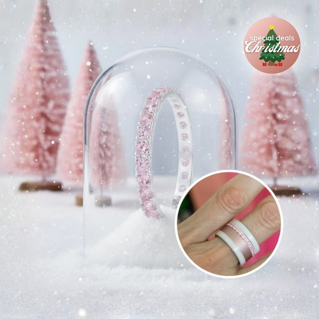 💍 Anneau (addon medium) "Aura Sakura" en argent 925 serti de zircons rose pastel