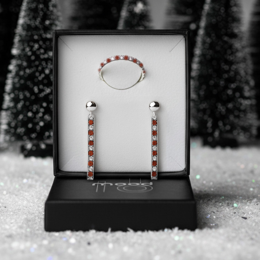 Coffret Aura sucre d'orge (bijoux d'oreille et 1 anneau)