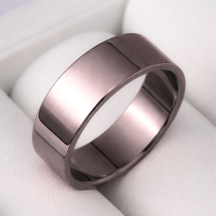 Anneau (addon) en acier poli vieux rose pour bague mood interchangeable