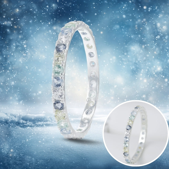 Anneau (addon medium) "Aura ange" Aura Light grey en argent 925 serti de zircons