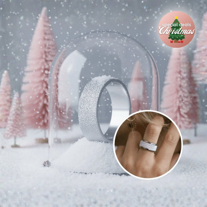 Inner ring (addon) in 925 silver "Eternal snow" for interchangeable mood ring - 20 years special