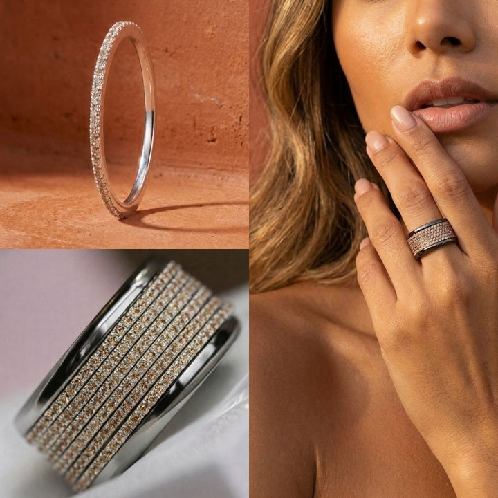 💍 Anneau (addon mini) "Aura Champagne" en argent 925 serti de zircons champagnes