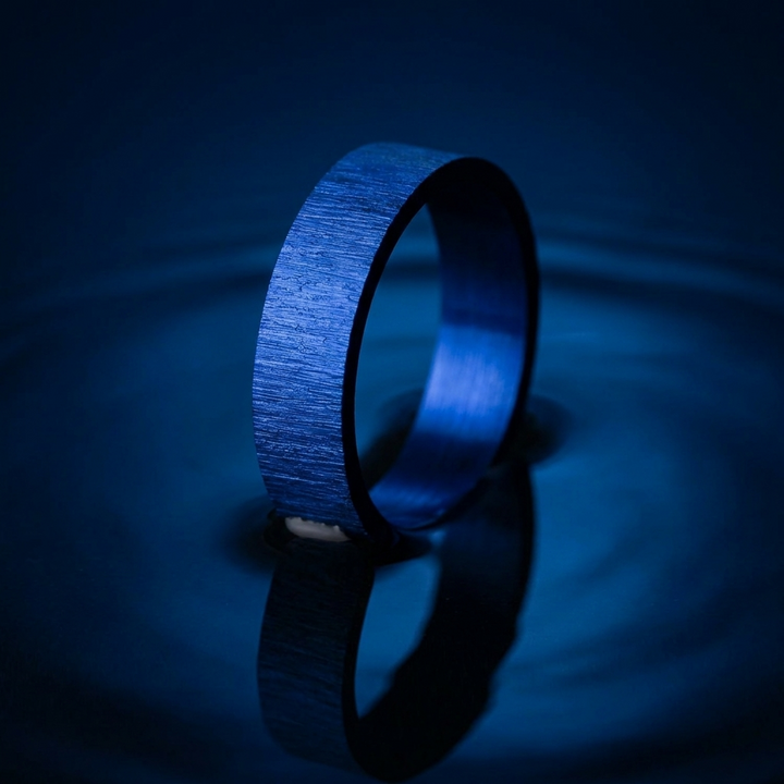 Inner ring (2/3 addon) "💙Ocean - Wrinkled" in wrinkled silver for interchangeable mood ring