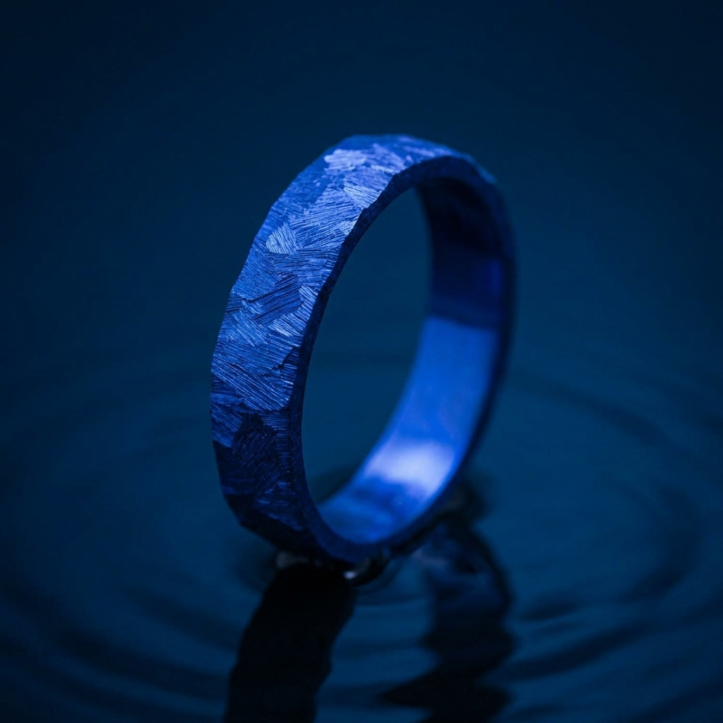 Inner ring (2/3 addon) "💙Ocean - Glitter" in glitter steel for interchangeable mood ring