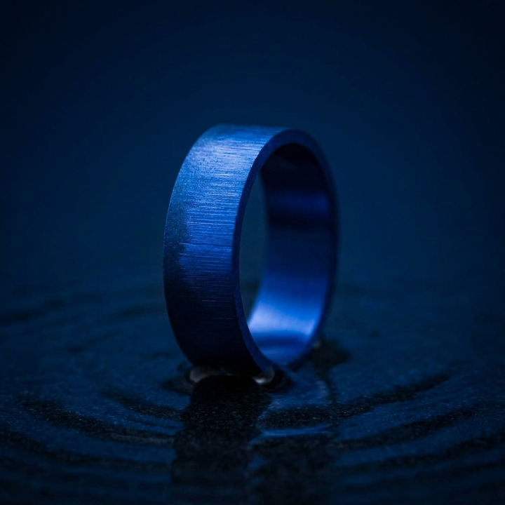Inner ring (addon) "💙Ocean - Frost Crystal" in frost crystal steel for interchangeable mood ring