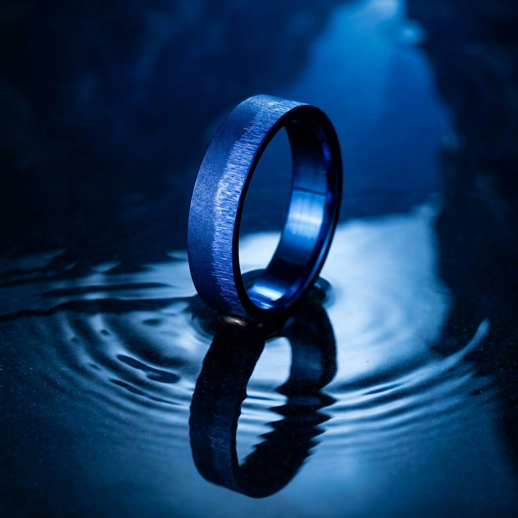 Inner ring (2/3 addon) "💙Ocean - Frost Crystal" in frost crystal steel for interchangeable mood ring
