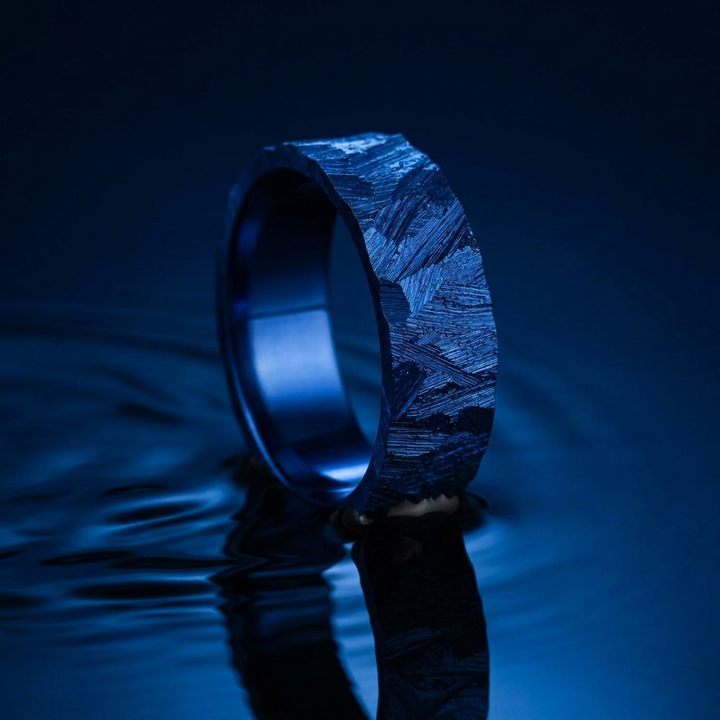 Inner ring (addon) "💙Ocean - Glitter" in glitter silver for interchangeable mood ring