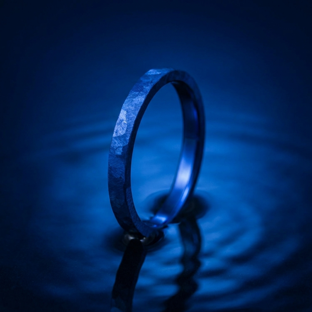 Inner ring (medium addon) "💙Ocean - Glitter" in glitter steel for interchangeable mood ring