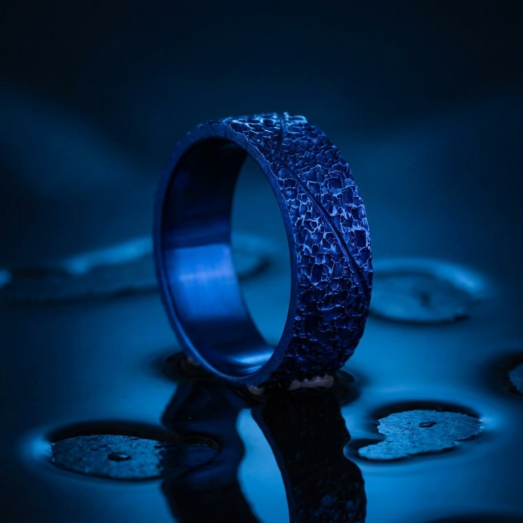 Inner ring (addon) "💙Ocean - Rock" in rock steel for interchangeable mood ring