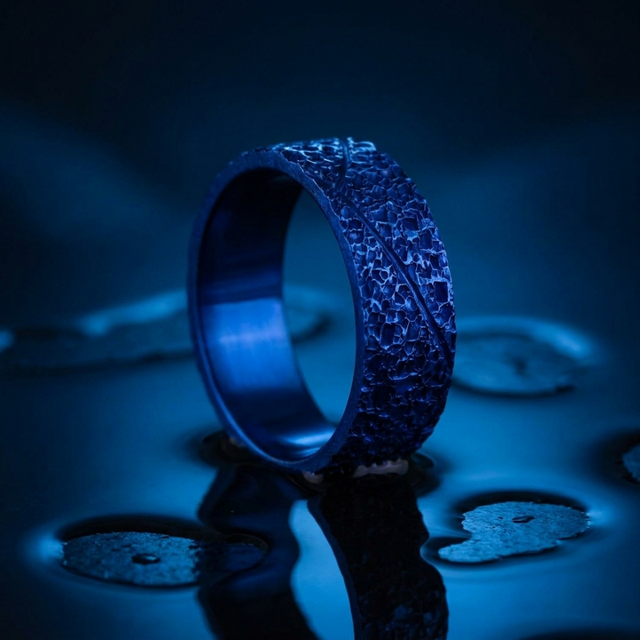 Inner ring (addon) "💙Ocean - Rock" in rock steel for interchangeable mood ring