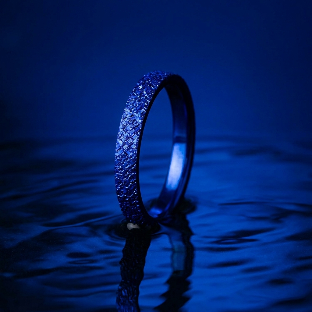 Inner ring (medium addon) "💙Ocean - Rock" in rock steel for interchangeable mood ring