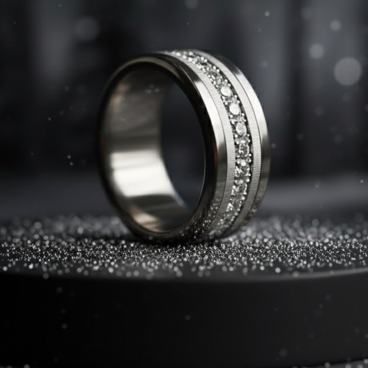 Bague mood interchangeable "Nuit d'hiver" en argent 925 et zircons