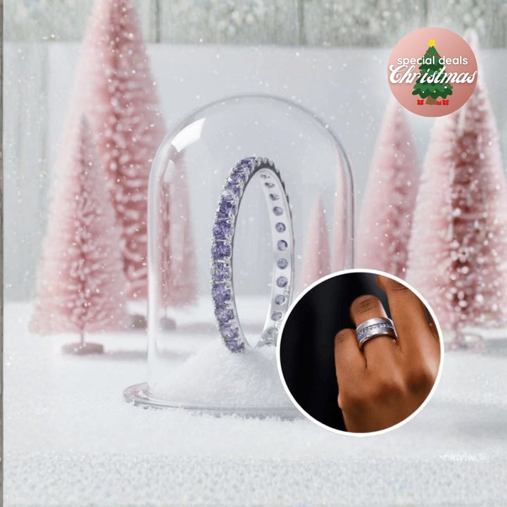 🧏🏻‍♀️ Anneau (addon medium) "SorAura" en argent 925 serti de zircons violet 💜