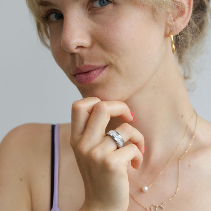 Auswechselbarer mood Ring "Sommererinnerung" aus 925er Silber und Zirkonia Steine [limitierte Auflage von 200 Stück]