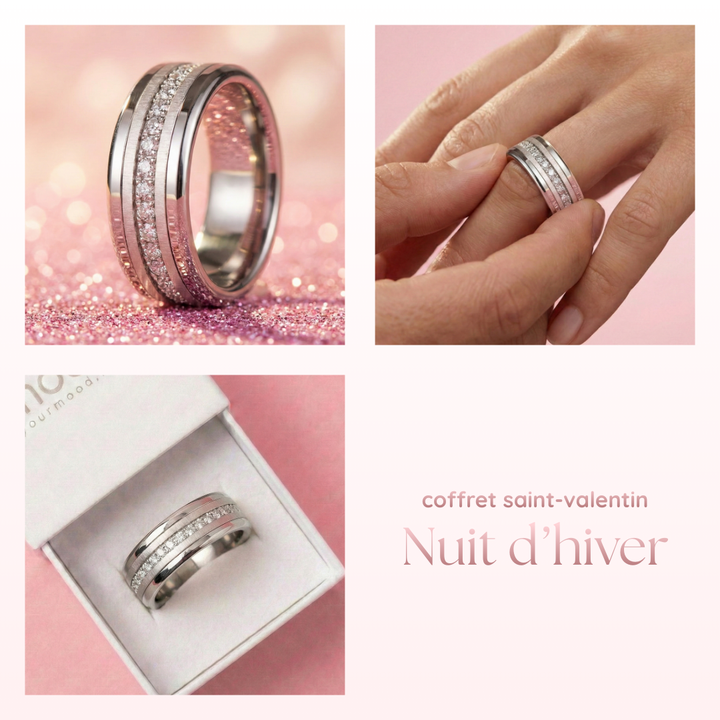 Bague Mood "Nuit d’Hiver" – Argent 925 & Zircons Interchangeable
