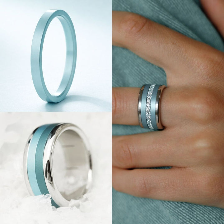 Medium en aluminium bleu pastel