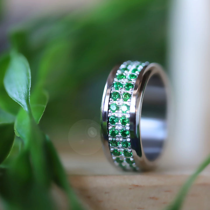 LUMINA vert émeraude - anneau interchangeable en argent 925 pour bague mood
