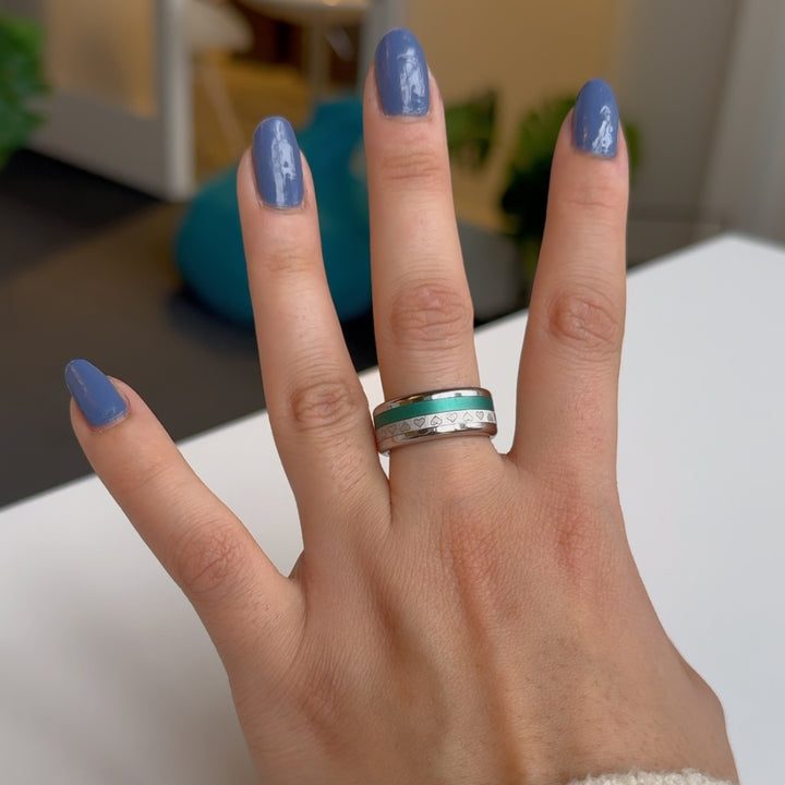 Anneau (addon medium) en aluminium émeraude pour bague mood interchangeable