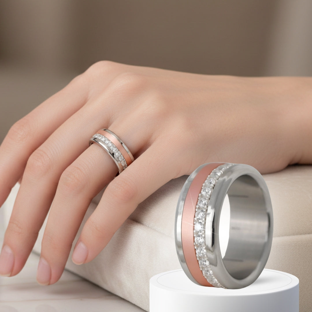 Bague mood en argent 925 et zircons "Cozy Cocooning" avec couleur interchangeable